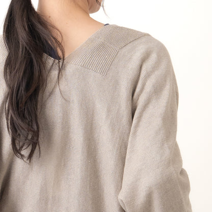 SO [　　]｜横編みリネンカーディガン｜日本製 麻100% ポンチョ風 レディース