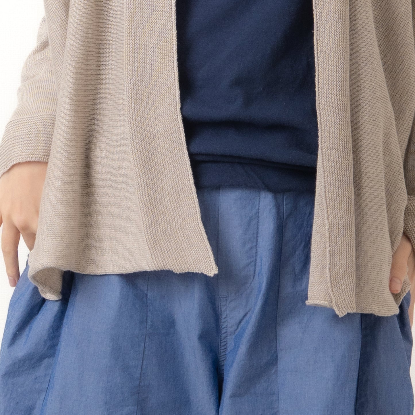 SO [　　]｜横編みリネンカーディガン｜日本製 麻100% ポンチョ風 レディース