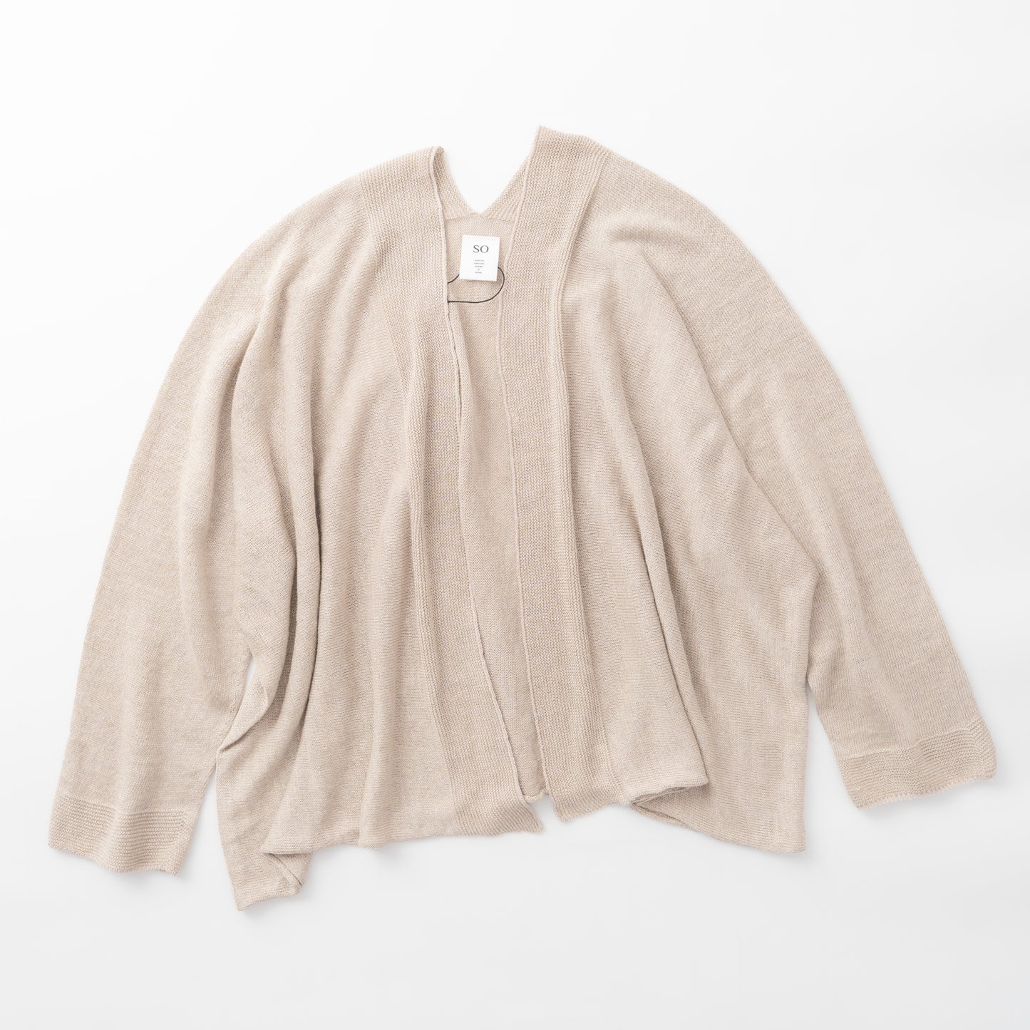 SO [　　]｜横編みリネンカーディガン｜日本製 麻100% ポンチョ風 レディース