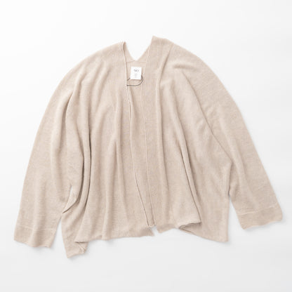 SO [　　]｜横編みリネンカーディガン｜日本製 麻100% ポンチョ風 レディース