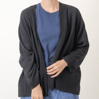SO [　　]｜横編みリネンカーディガン｜日本製 麻100% ポンチョ風 レディース
