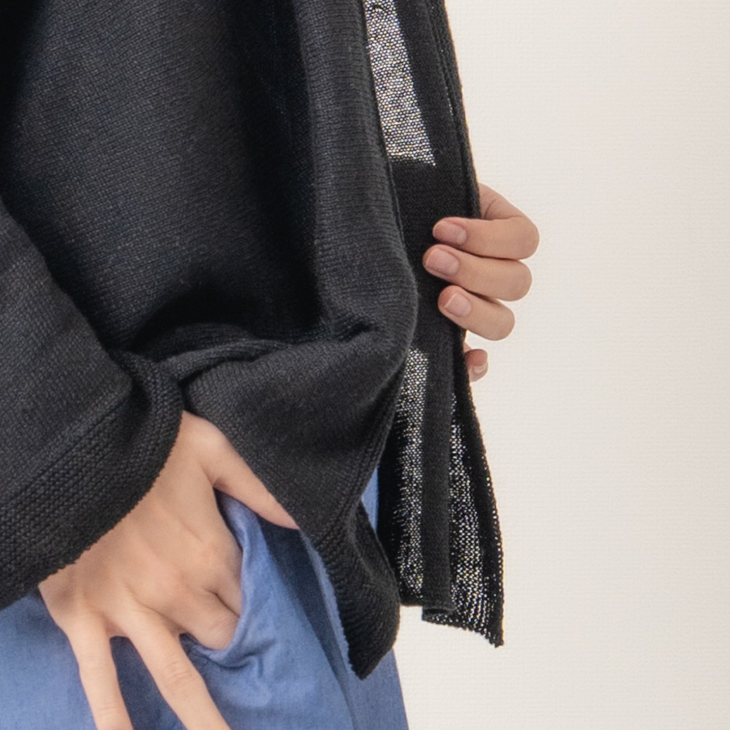 SO [　　]｜横編みリネンカーディガン｜日本製 麻100% ポンチョ風 レディース