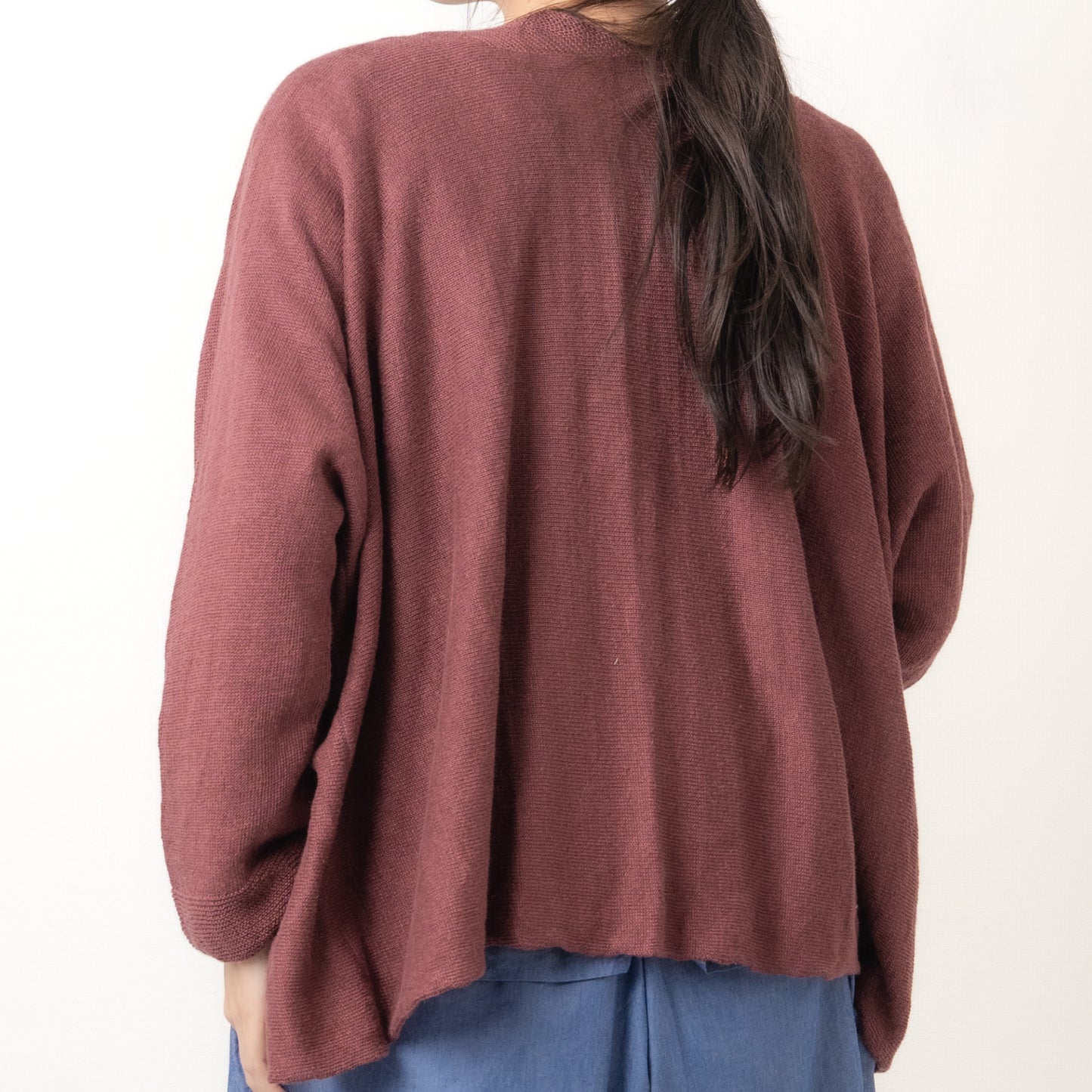 SO [　　]｜横編みリネンカーディガン｜日本製 麻100% ポンチョ風 レディース