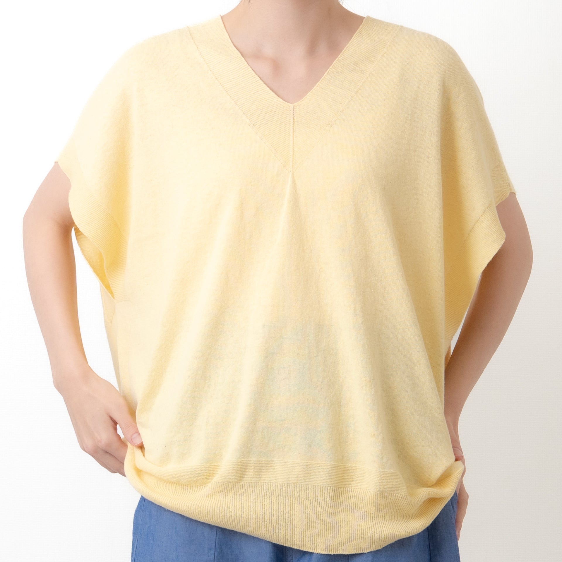 SO [　　]｜ヘンプコットン Vネックチュニックベスト｜日本製 サステナブル レディース
