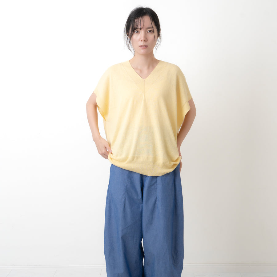 SO [　　]｜ヘンプコットン Vネックチュニックベスト｜日本製 サステナブル レディース